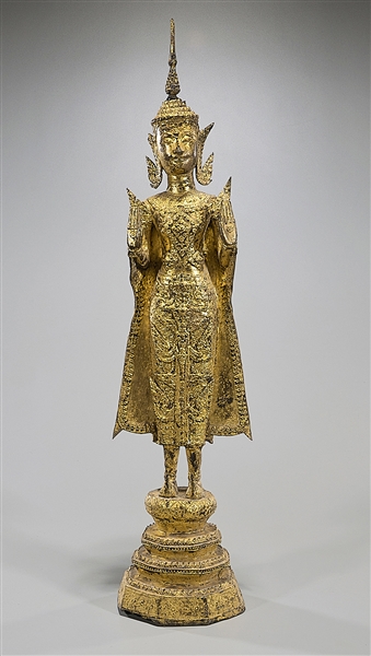 19 Century Thai Gilt Bronze Buddha