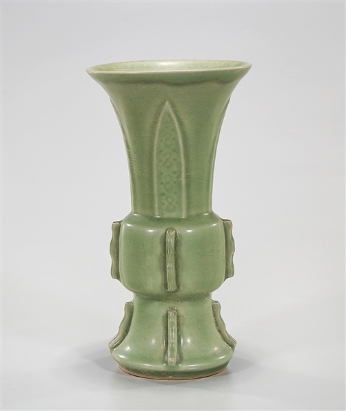 Chinese Longquan Glazed Porcelain Gu-Form Vase