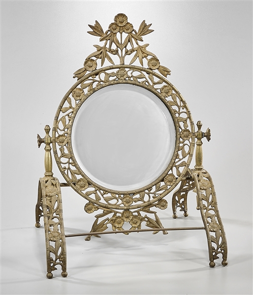 Antique French Aesthetics Movement Bronze Mirror