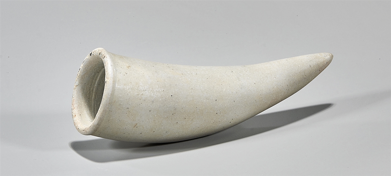 Korean White Glazed Horn-Form Vessel