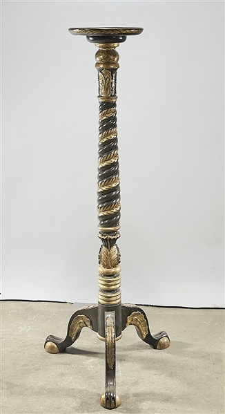 Chinese Gilt and Painted Wood Tripod Pedestal