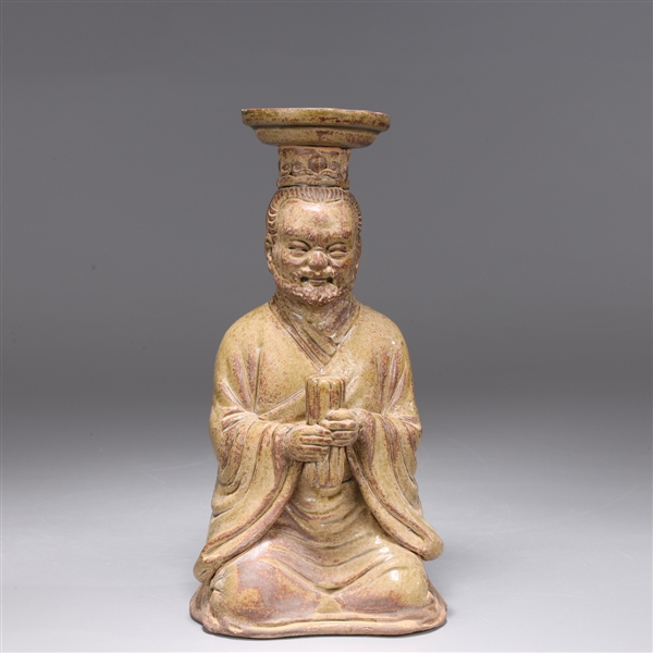 Chinese Ceramic Figural Candlestick