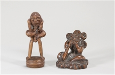Two Antique Wood Figural Netsuke
