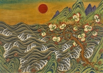 Large Korean Painting on Paper