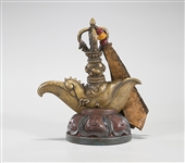 19TH Century Tibetan Bronze & Iron Dorje Axe 