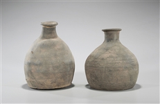 Two Korean Unglazed Ceramic Jars