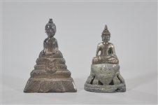 Two Antique Cambodian Seated Figures of Buddha