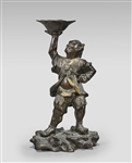 Tall Japanese Parcel-Gilt Bronze Figure
