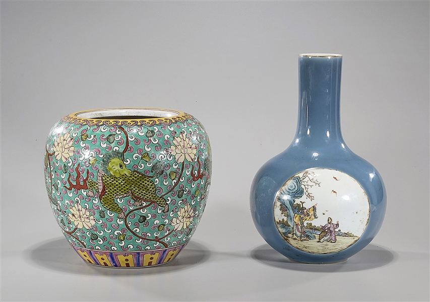 Two Chinese Enameled Porcelain Pieces