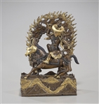 Tibetan Parcel-Gilt Bronze Deity 