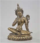 Nepalese Bronze Seated Female Deity