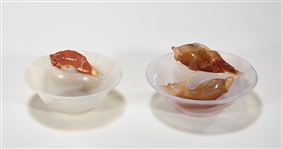 Two Chinese Carved Agate Bowls