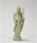 Chinese Carved Jade Standing Figure of Guanyin