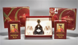 Group of Five Hennessy X.O. Cognacs