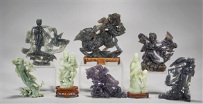 Group of Eight Chinese Carvings
