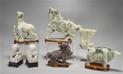 Group of Seven Chinese Stone Animal Carvings