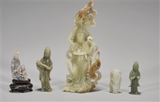 Group of Five Various Chinese Carvings