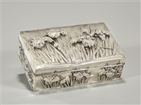 Japanese Silver Iris Box