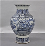 Massive Chinese Blue & White Porcelain Vase
