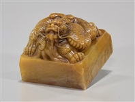 Chinese Tianhuan Stone Dragon Seal
