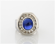 14K White Gold, Sapphire & Diamond Ring