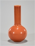 Chinese Orange Beijing Glass Vase
