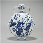 Chinese Blue & White Porcelain Moon Flask