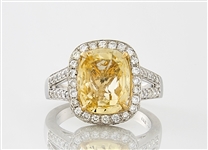 14 White Gold, Sapphire & Diamond Ring