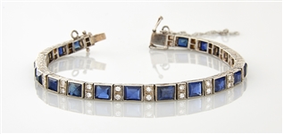 Platinum Sapphire & Diamond Bracelet