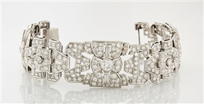 Art Deco-Style Platinum & Diamond Bracelet