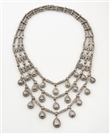 Silver-Topped Gold & Rose-Cut Diamond Necklace