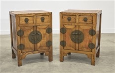 Pair Old Chinese Wood Cabinets