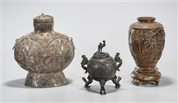 Group of Three Chinese Bronze Vessels