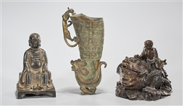 Group of Three Chinese Metal Pieces