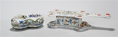 Two Chinese Enameled Porcelain Objects