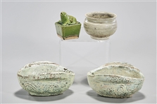 Four Chinese Green Glazed Objects