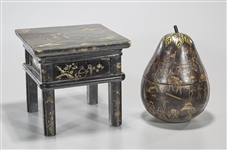 Two Chinese Decorative Wood Objects