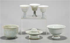 Group of Six Chinese Qingbai Glazed Porcelains