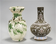 Two Chinese Glazed Ceramic Vases