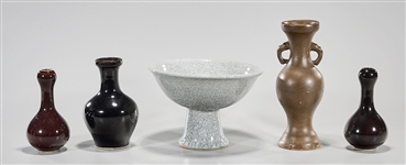 Group of Five Chinese Monochrome Ceramics