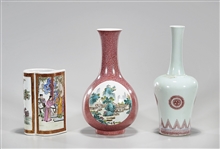 Group of Three Chinese Enameled Porcelains