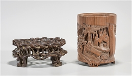 Two Chinese Carved Woodworks