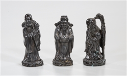 Set of Three Chinese Bronze Star God Figures