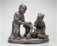 Chinese Iron Figural Sculpture Group