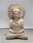 Chinese Stone Seated Buddha
