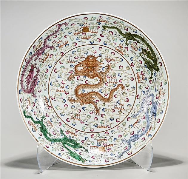 Large Chinese Enameled Porcelain Charger