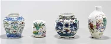 Group of Four Various Chinese Enameled Porcelains