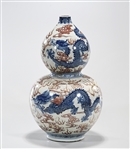 Chinese Red and Blue Porcelain Double Gourd Vase