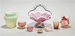 Group of Various Colored and Decorated Glass and Ceramic Items