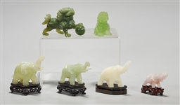 Group of Six Chinese Hardstone Carvings